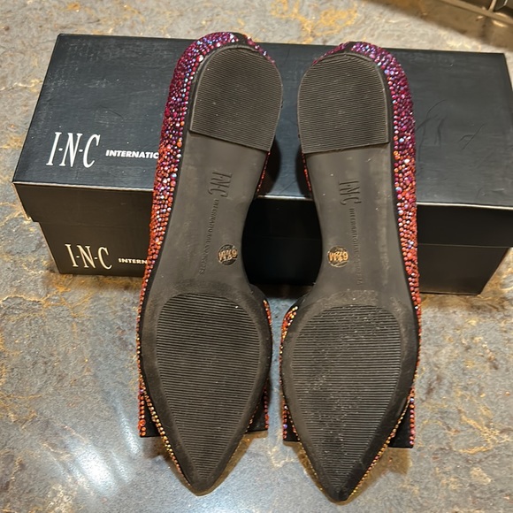 NWOT I.N.C. International Concepts pink ombré rhinestone flats, size 6.5. - Picture 8 of 13